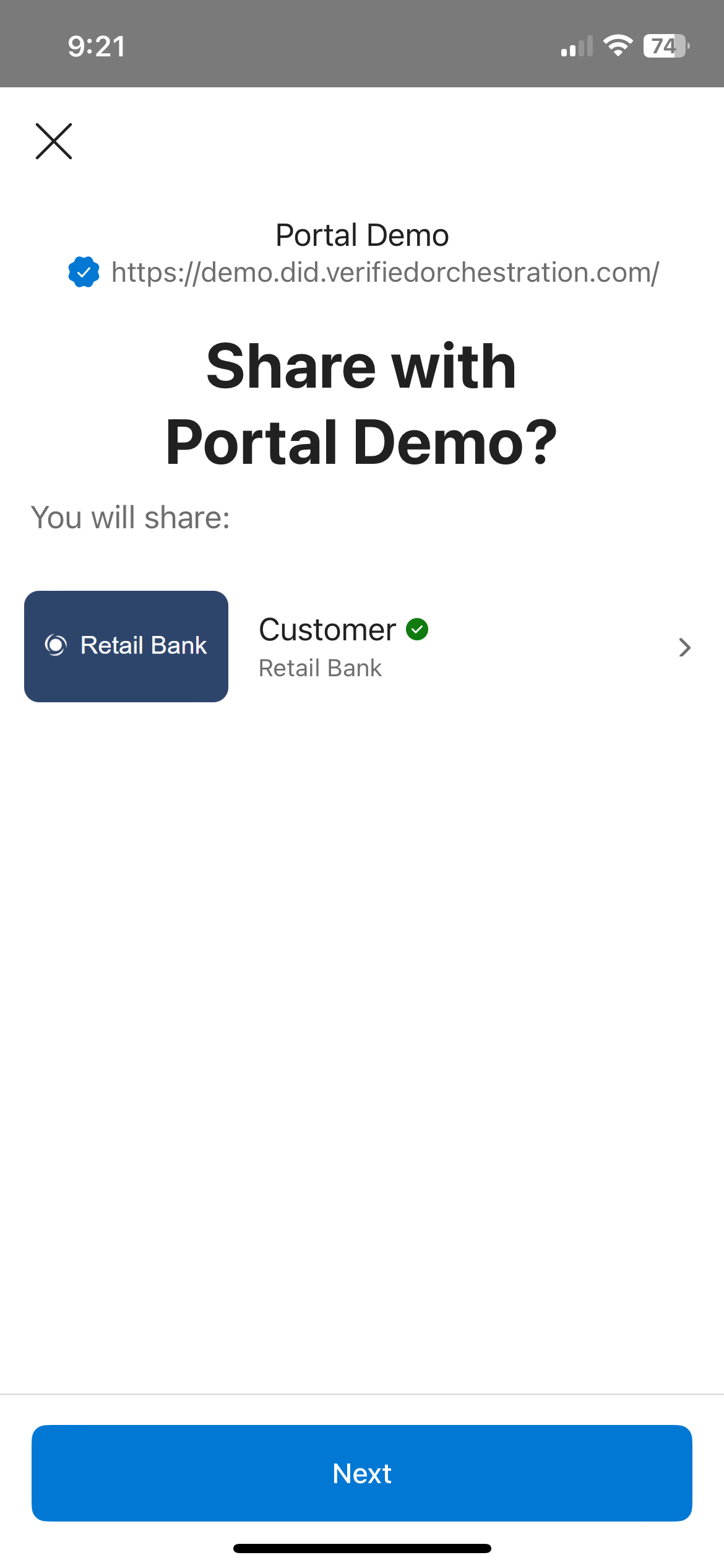 Authenticator demo page