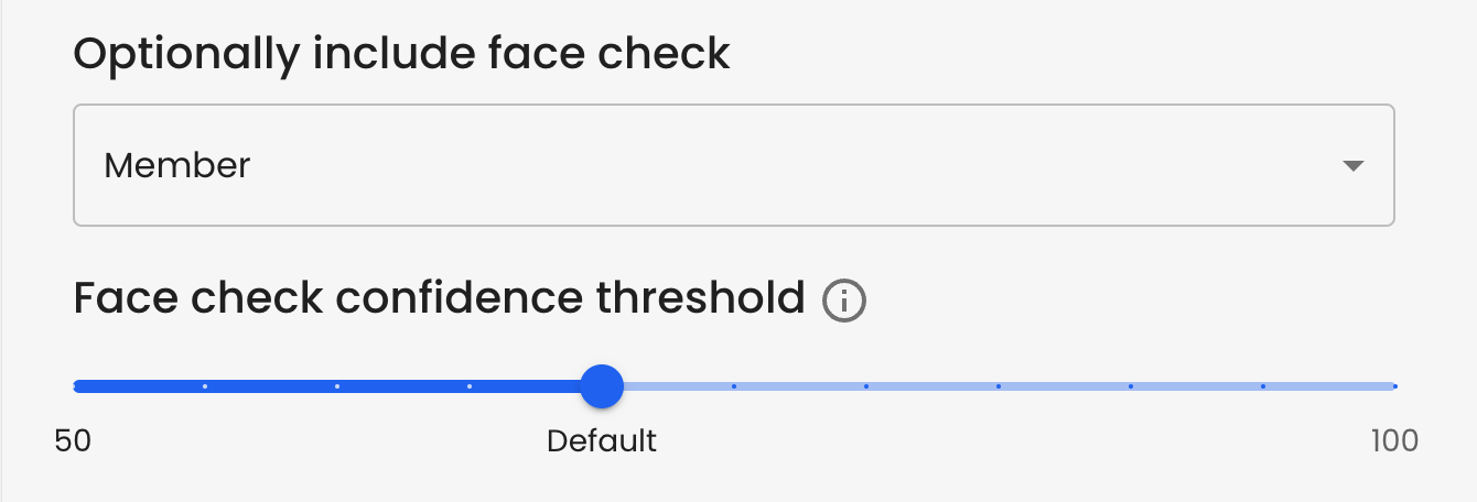 Presentation facecheck threshold