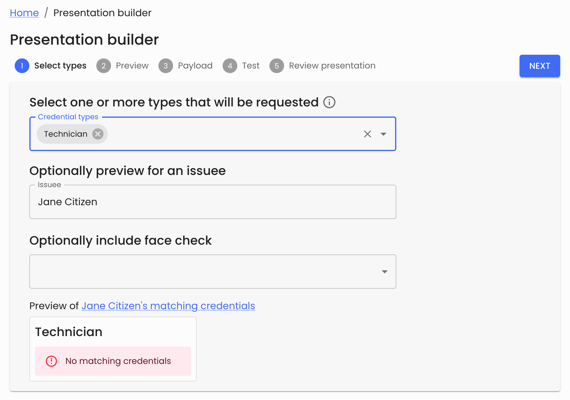 Issuee does not hold credential